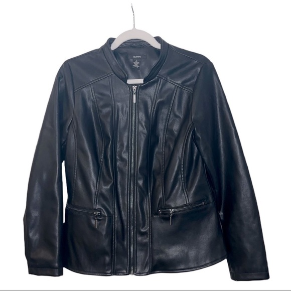 Alfani Jackets & Blazers - Women’s Alfani Black Faux Leather Jacket